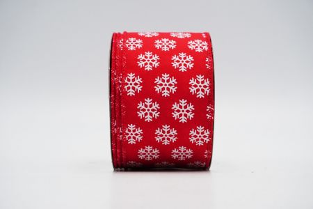 Glitter Snowflakes Wired Ribbon_KF7214GC-7-7_red